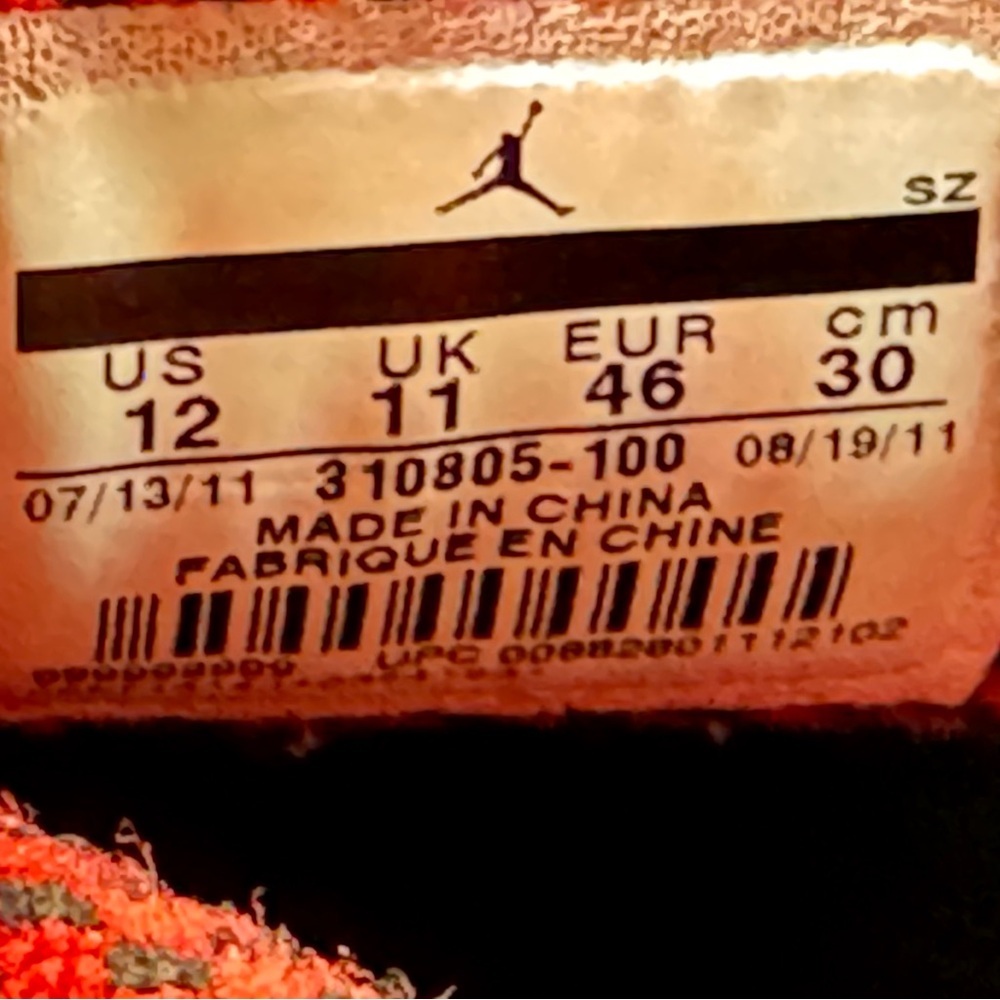 Air Jordan Retro 10 White/Varsity Red-Black Sneakers - Picture 10 of 16